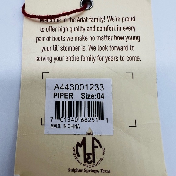 ARIAT SLIP ON ‘LIL STOMPERS PIPER CRUISER SHOES SIZE 4 ROSE GOLD AND AQUA NWT - Picture 8 of 9